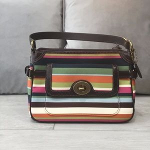 90% OFF RETAIL_Sateen striped COACH legacy handbag